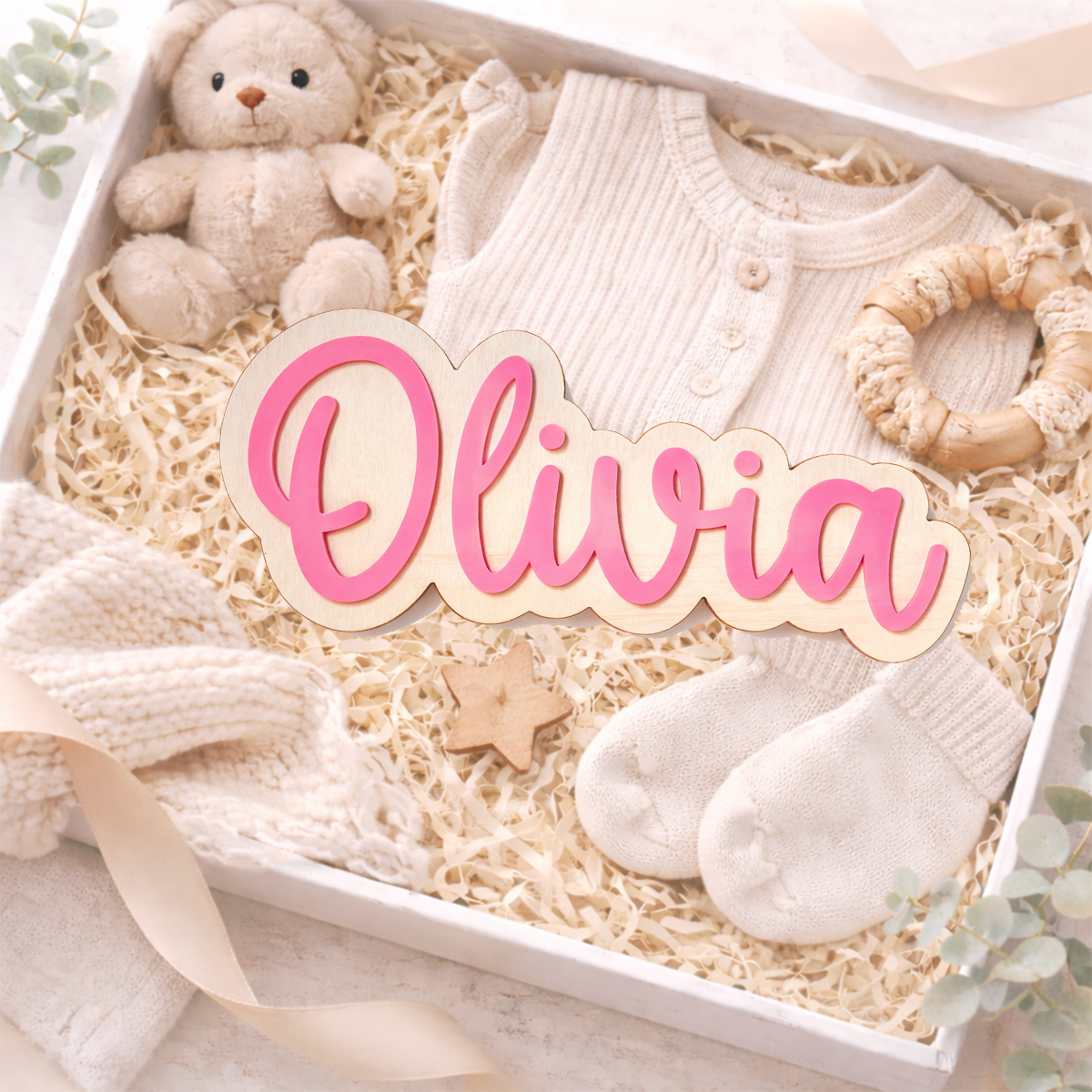 Personalized Wooden Name Sign | Custom Nursery Decor | Kids Room Name Sign