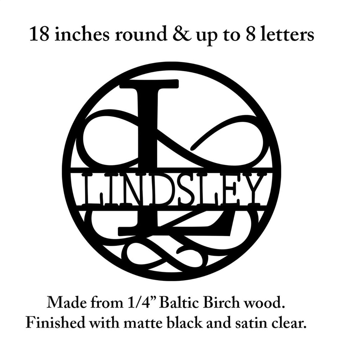 Personalized Round Family Name Sign | Custom Last Name Wall Decor | 18" Wooden Monogram Sign