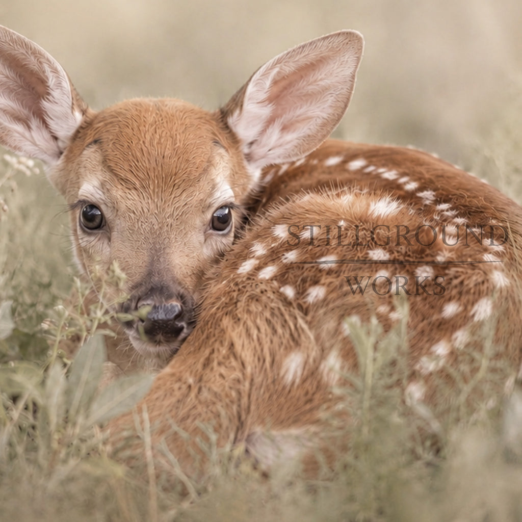 Safe Here | Whitetail Fawn Art Print & Notecard