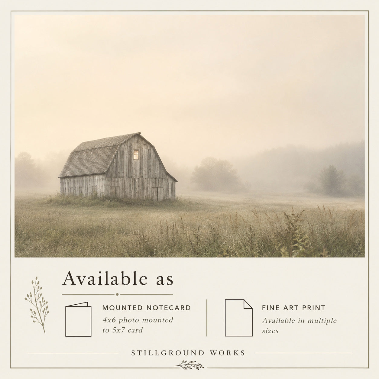 First Light | Rural Barn Art Print & Notecard