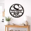 Personalized Round Family Name Sign | Custom Last Name Wall Decor | 18" Wooden Monogram Sign