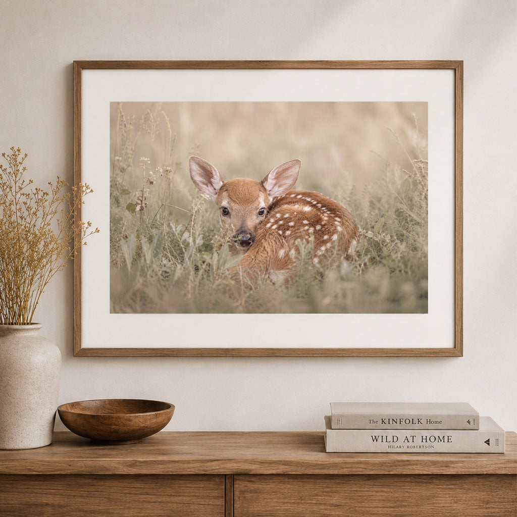 Safe Here | Whitetail Fawn Art Print & Notecard